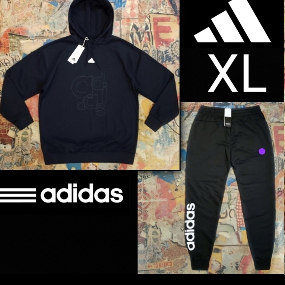adidas Pants - Adidas Kids Black Joggers with White Logo